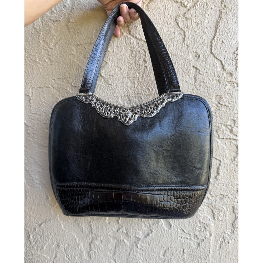 VTG Brighton Black and Brown Shoulder Bag with Elegant Two-Tone Design C403805